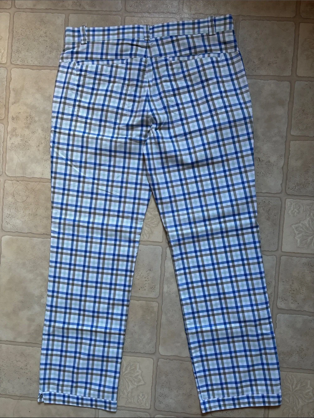 NWT Nike Golf Sport Blue White Plaid Performance Dri-Fit Mens 34x30 Pants